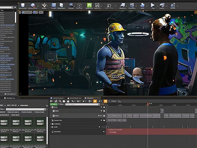 "Designed and Developed by 2020
Academy Award Winner Standard Deviation. Screen capture from Unreal animation by Corey Strassburger, Blu from Xanadu "