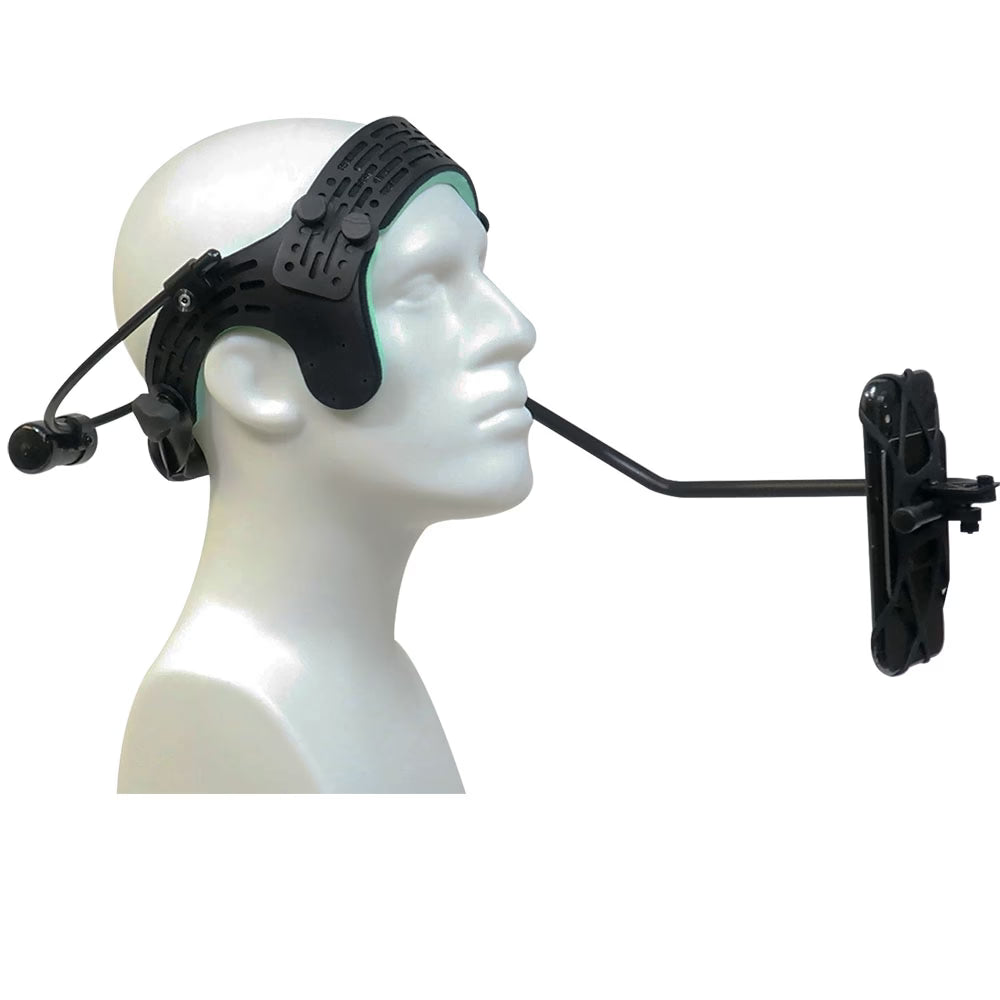 FaceCam iPhone HMC mocap helmet for Metahuman Animator with head-mounted iPhone rig and adjustable arm, ideal for motion capture in filmmaking.